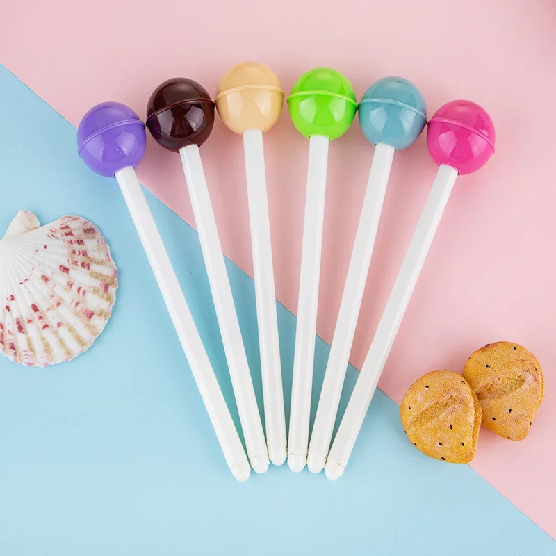 

6pcs Creative Lollipop Gel Pen Cartoon Water-Based Pen Premium Office Signature Pen School Supplies, Kawaii Stationery