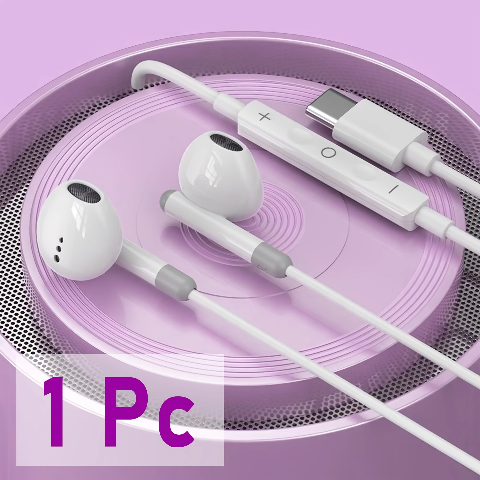 HIfi Headphones For Apple iPhone 15 Pro Max Half-in-Ear With Microphone Wired Earphone For Samsung Huawei Xiaomi USB-C Earphones 6