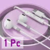 HIfi Headphones For Apple iPhone 15 Pro Max Half-in-Ear With Microphone Wired Earphone For Samsung Huawei Xiaomi USB-C Earphones 6