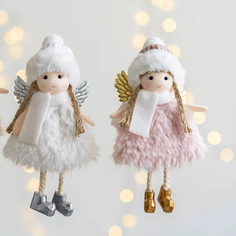 New Year Christmas Craft Gift Cute Angel Girl Doll Pendant Home Decor Xmas Tree Ornaments Christmas Decorations Room Decor