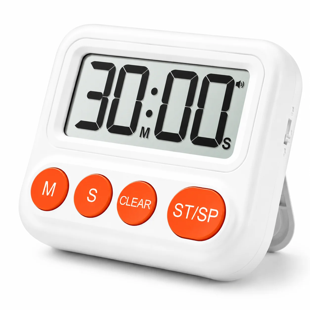 Enhanced Digital Kitchen Timer with Magnetic Backing, Large LCD Display, Adjustable Volume, Stopwatch, and Countdown/Count Up Features for Cooking, Baking, and Study