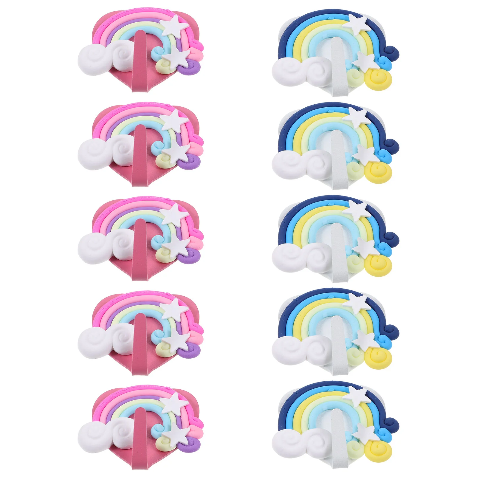 

10pcs Clouds Star Rainbow Wall-mounted Hanger Wall Clothes Towels Hooks Home Decor for Bathroom Living Room Bedroom (White