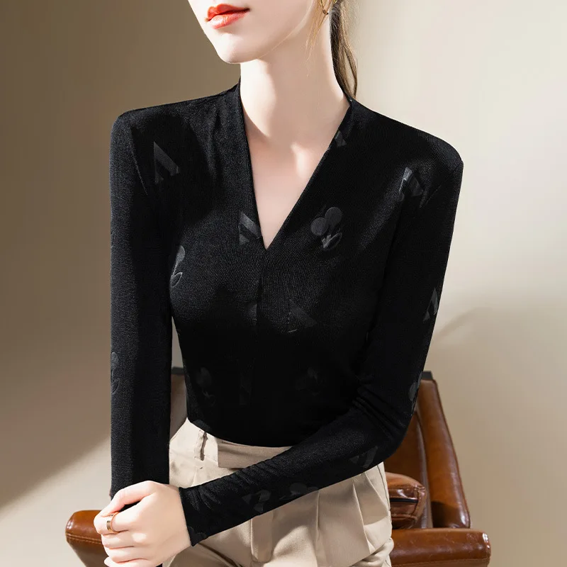 

High Quality 2023 Women T-shirt Print Splice Long Sleeve Autumn Winter Sexy Crop Top Clothes Casual Blouses Grace Meeting Y2K