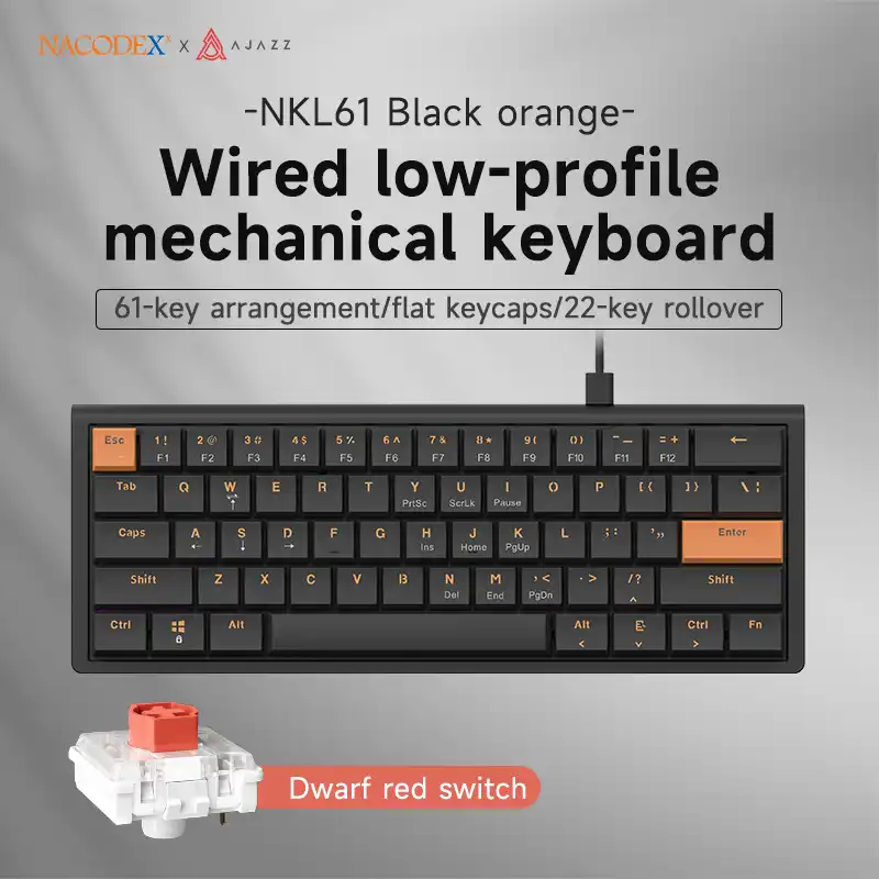 AJAZZ NKL61 60% Configuration-Wired ABS Short Switch Mechanical