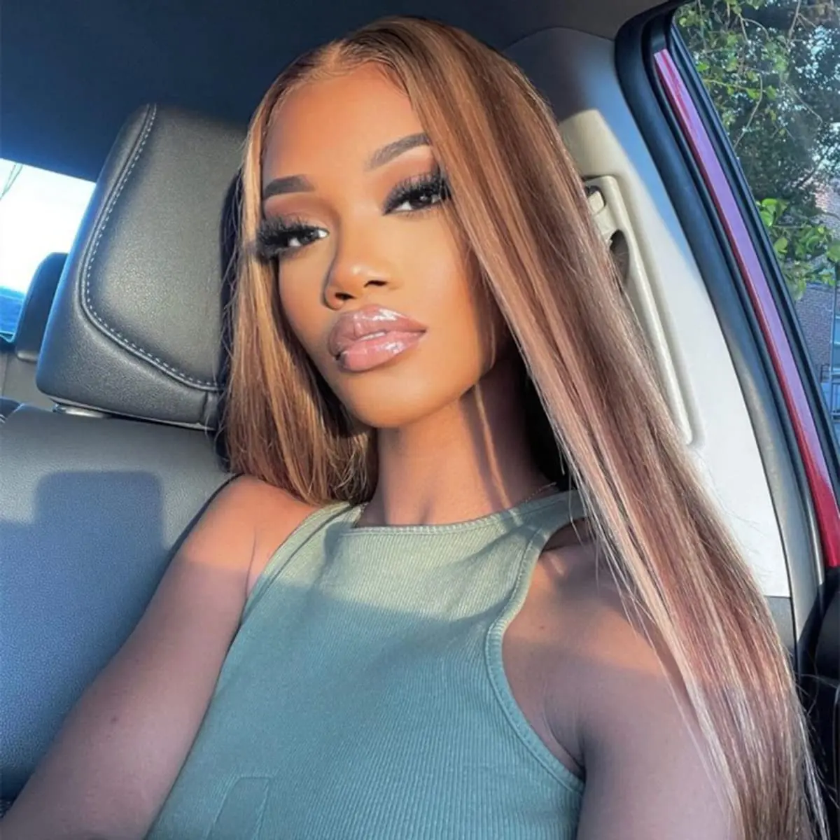 

180% Density 13x4 HD Highlight Straight Lace Frontal Wig Human Hair 13x6 Lace Ombre 4/27 Piano Colored Closure Wigs For Women