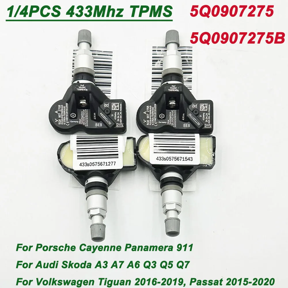 Датчик давления в шинах OE 5Q0907275B 5Q0907275 433 МГц TPMS для Audi Skoda A3 A7 A6 Porsche 718 911 Cayenne VW Tiguan Passat Beetle Датчик давления в шинах OE 5Q0907275B 5Q0907275 433 МГц TPMS для Audi Skoda A3 A7 A6 Porsche 718 911 Cayenne VW Tiguan Passat Beetle