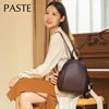New Simple Deep Coffee Color Women Backpack Natural Cow Leather Female Double Shoulder Bag Leisure Quality School Rucksack 2
