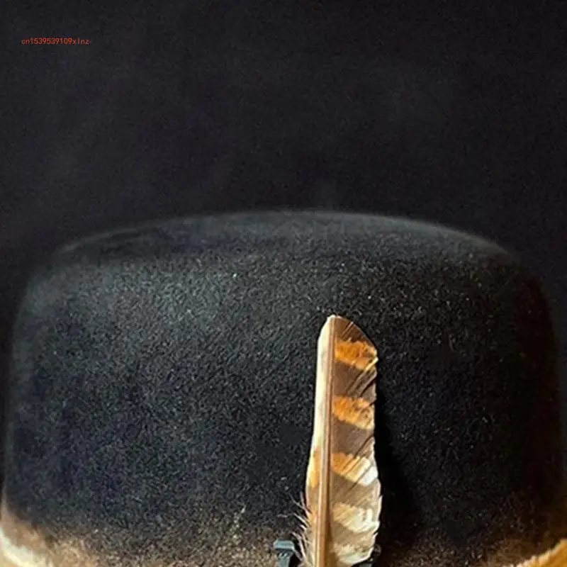 

Cosplay Flat Top Hat Wool Fedora JazzHat Musical Festival Costume Accessories