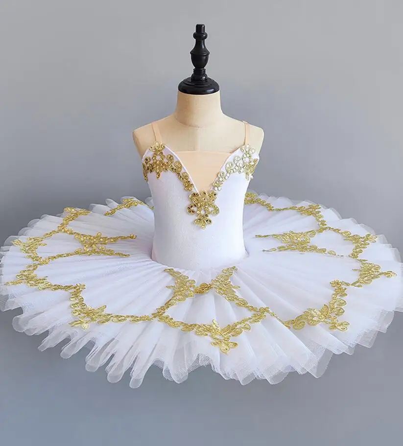 

White Pink Blue Ballet Tutu For Girls Professional Tutu Ballet Child Swan Lake Costumes Kids Pancake Tutu Ballerina Dress