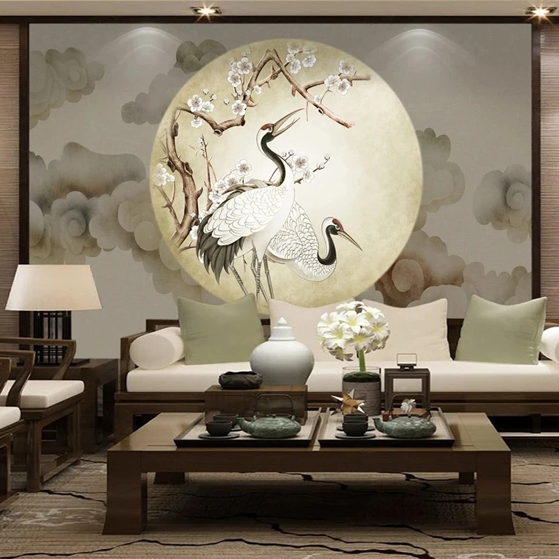 New Chinese Style Living Room TV Background Wall Wallpaper 8D Plain - View #14
