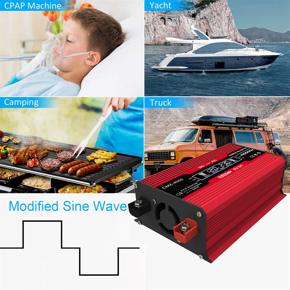 4000W Sine Wave Inverter 12V to AC 220V/110V Voltage Transformer Power Socket Converter for Car Home Outdoor car converter power inverter converter
