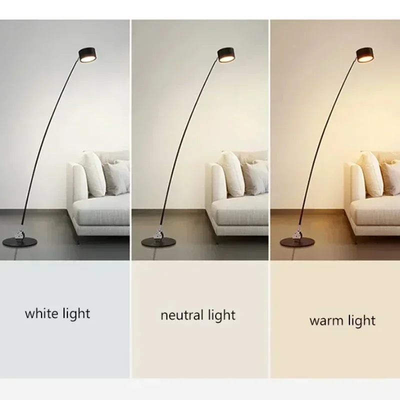 미니멀리스트 낚싯대 디자인 LED 플로어 램프, 거실 소파 코너 침실용 긴 기둥 스탠딩 조명, 홈 장식 조명기구