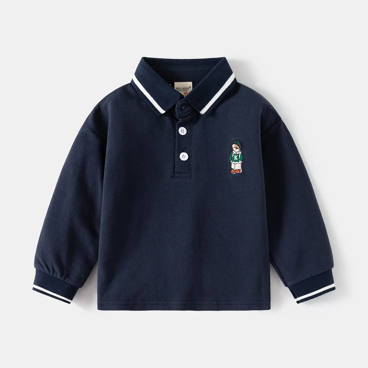 الأولاد قمصان بولو طويلة الأكمام 100 القطن ربيع ال...