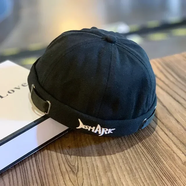 New Brimless Hats Fashion Shark Shaped Letter Embroidery for Men's Women's Cotton Beanies Street Wear Melon Caps Beanie Hats 5