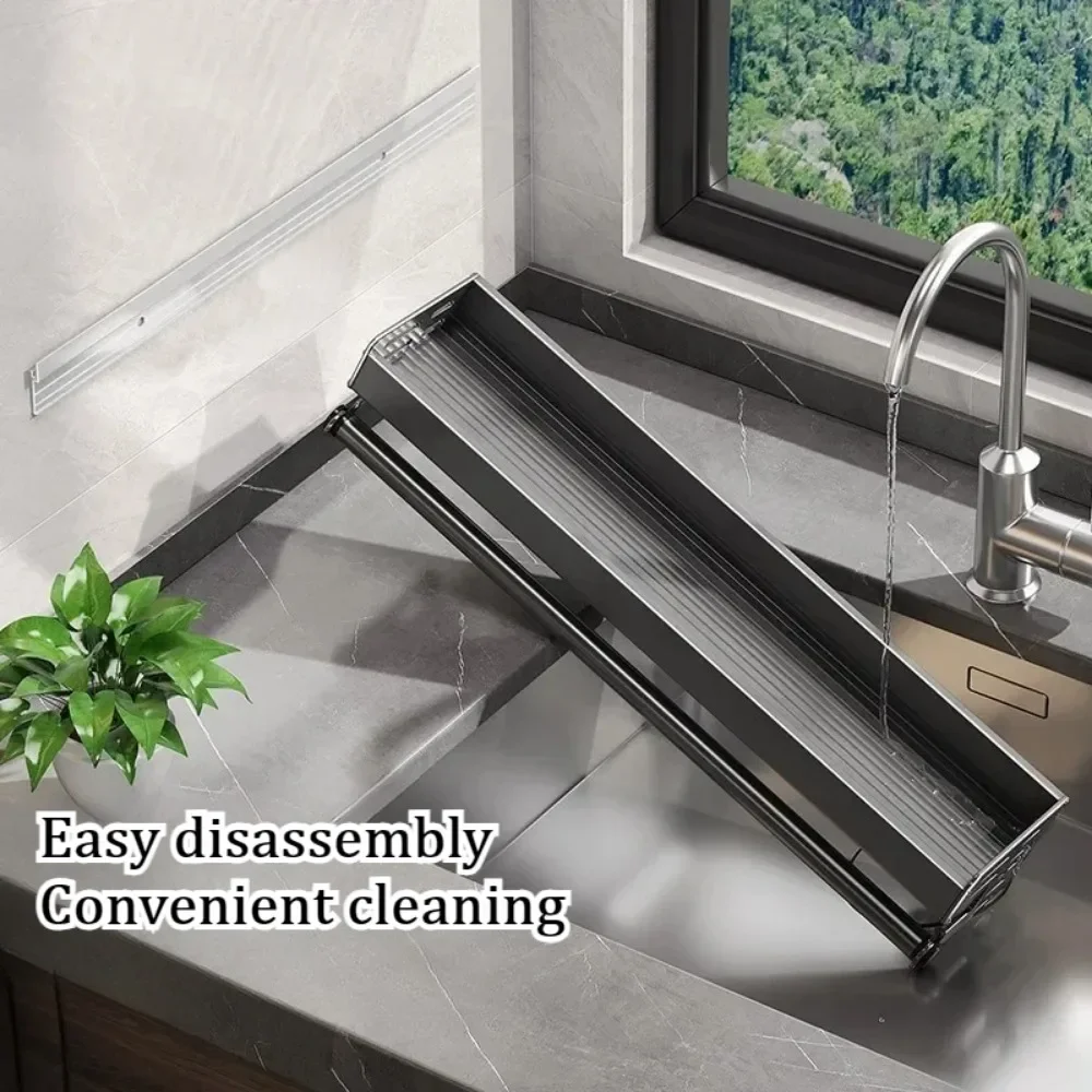 Wall Mounted Kitchen Storage Rack Space Aluminum Waterproof Household Knife Holder No Punching Required Seasoning Storage Shelf 5