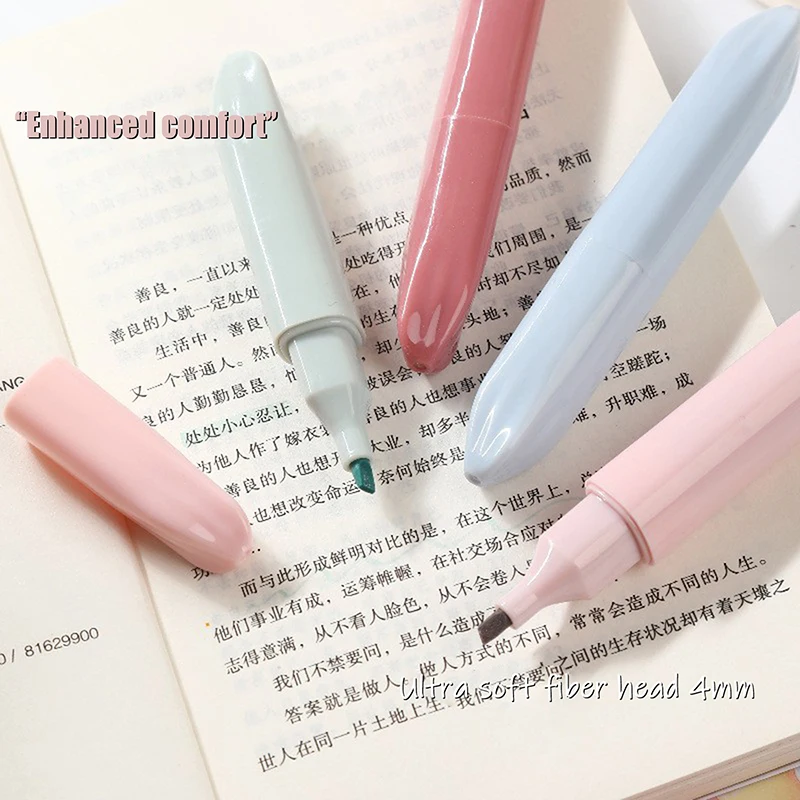 창의적인 귀여운 모네 색상 하이라이터 마커 펜, 사무실 학교 용품, 카와이 드로잉 핸드 계정 그래피티 펜, 4 개