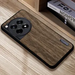 Wood Pattern TPU & PU Leather Case - WoodLike Soft Protective Cover for OnePlus 9 US (Brown)