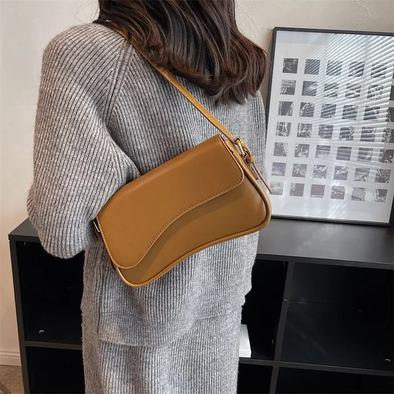 

Винтажные кожаные сумки через плечо для женщин 2024, дизайнерская женская маленькая сумка через плечо с откидной крышкой, сумки и кошельки для подмышек