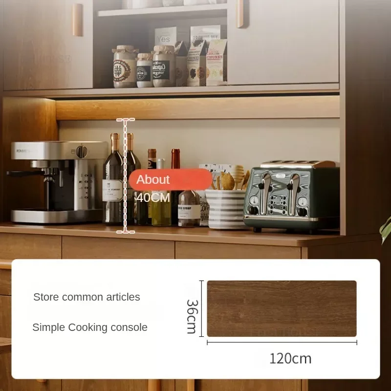 Walnut Kitchen Cabinets Home Furniture Sideboards Minimalist Microwave Oven Tableware Storage Buffet Cabinets K
