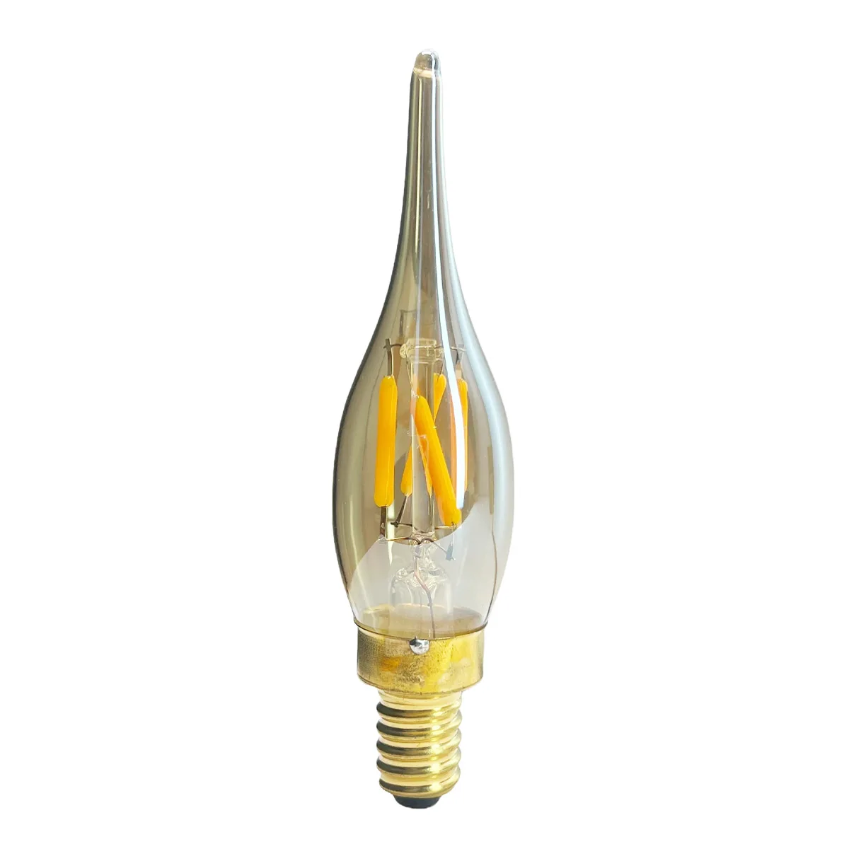 

E12 E14 4W LED Filament Candle Light Bulb 2200K Candelabra Base Flame Shape Bent Tip 25W Incandescent Equivalent C35 Home