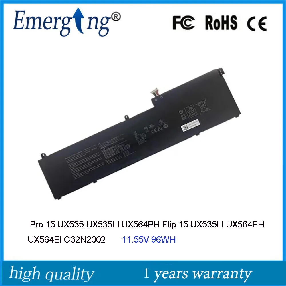 11.55V 96Wh Nuova Batteria Per Laptop C32N2002 Per Asus Zenbook Pro 15 Ux535 Ux535Li Ux564Ph Flip 15 Ux535Li Ux564Eh Ux564Ei