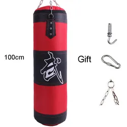 Heavy-Duty Punching Bag with Metal Chain for Fitness and Martial Arts Training (Red100cm)