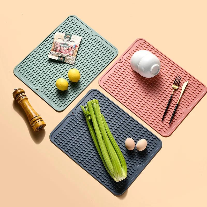 Silicon Dish Drying Mats Kitchen  Silicone Dish Drying Mat Table -  Silicone Dish Mat - Aliexpress