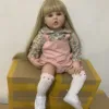60 CM Silicone Reborn Toddler Doll Toy For Girl Lifelike Vinyl Princess Baby With Cloth Body Bebe Birthday Gift Dress Up Boneca 2