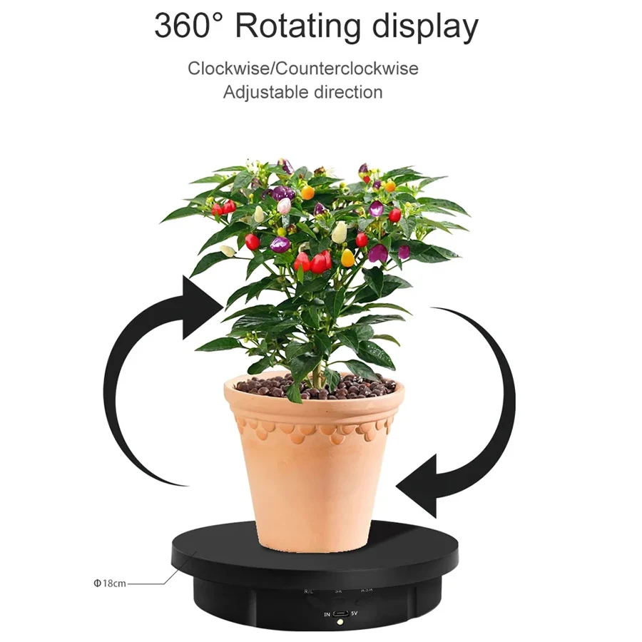 Rotating display stand 3 Speeds Electric Rotating 360&deg; Turntable Regulation USB Charge Display Stand For Video Shooting Prop Jewelry Shoes