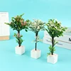 1/12 Dollhouse Green Tree Potted Model Mini Simulation Plant Potted Doll House Home Garden Decoration Accessories 4