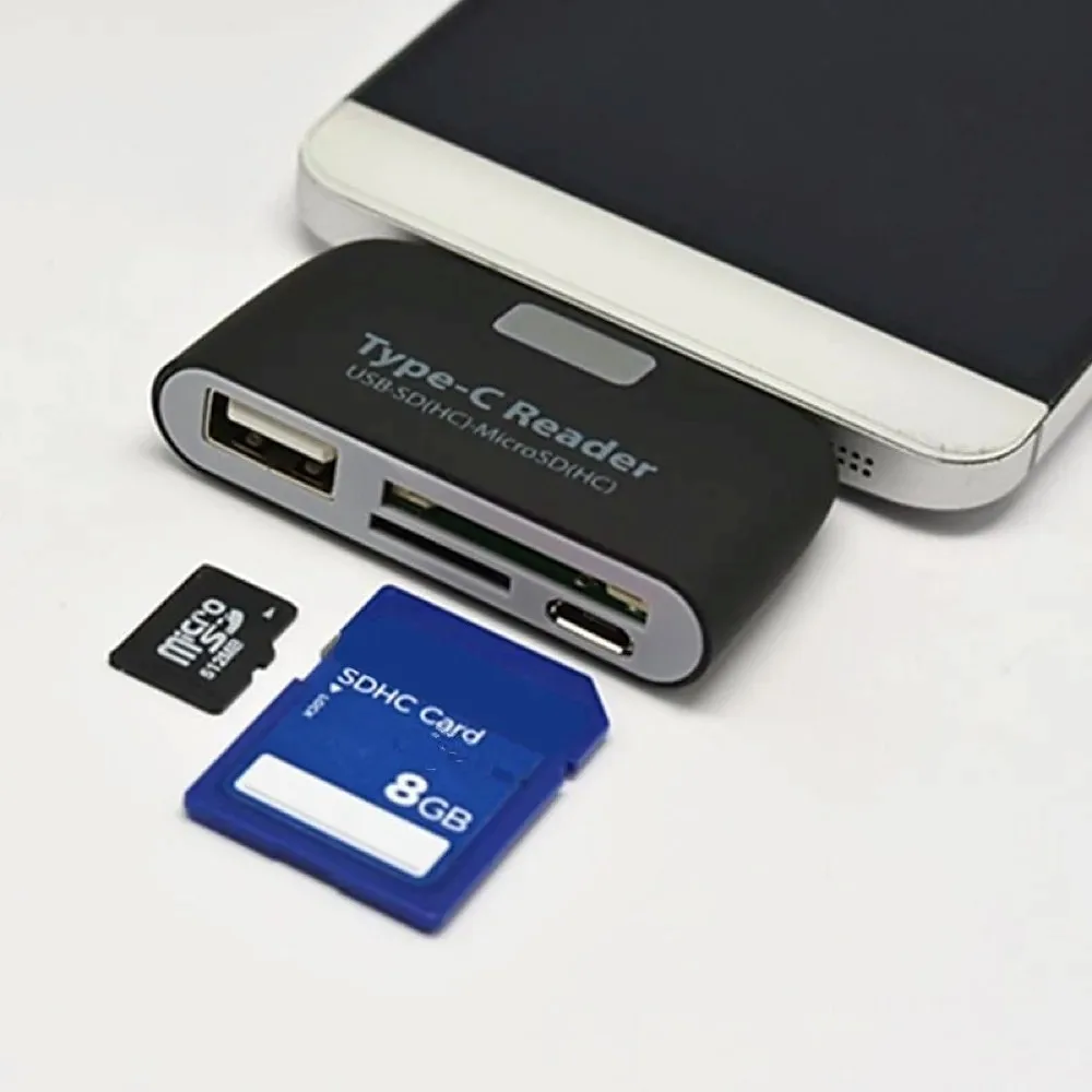 SD 카드 리더기 USB2.0/TF/SD/마이크로 USB 4 in 1 호환 안드로이드 폰 노트북 PC OTG