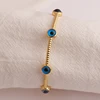 1PC Blue Lucky Evil Eye Bracelet Bangle For Women Vintage Round Turkish Eye Open Adjustable Bracelet Female Jewelry Gift 3