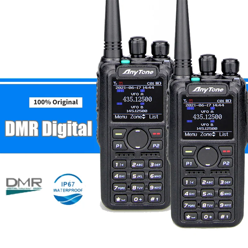 AnytoneWalkie Talkies digitales DMR ATD878UVII Plus, Compatible con