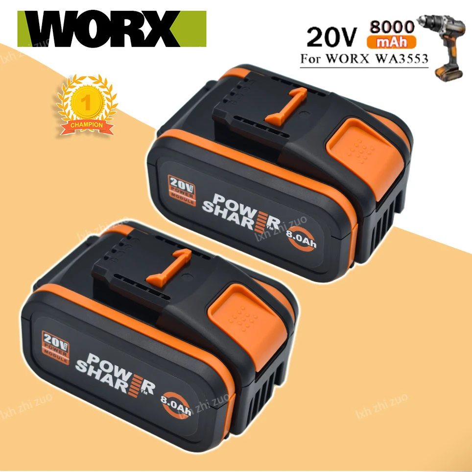 Batteria Worx 20V Max 8Ah – Due Pezzi Per I Modelli WA3553, WA3556, WA3551