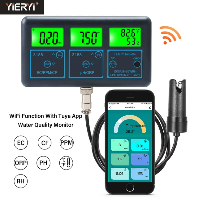  WiFi Smart Water Quality Meter, 8 in 1 Water Quality