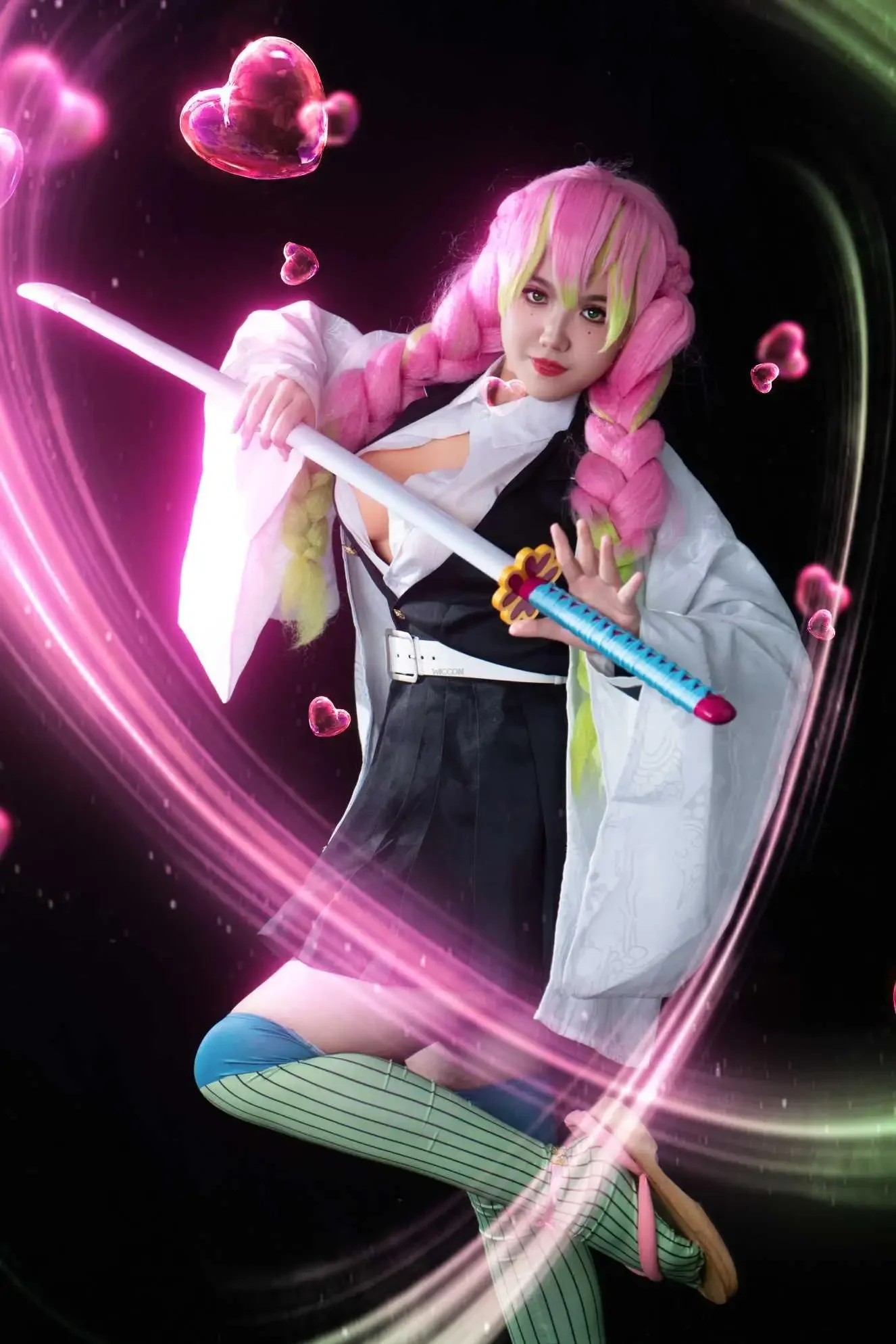 Demon Slayer: Mitsuri Kanroji Cosplay Costume for Women (Unofficial)