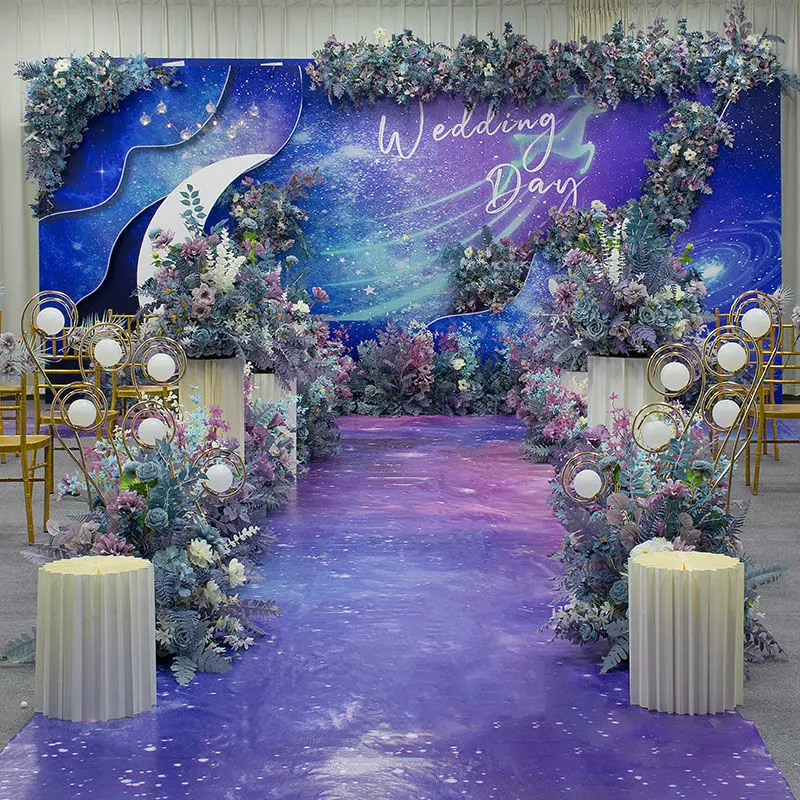 

New Refinement Wedding Simulation Flower Decorations Supplies Wedding Party Scene Welcome Area Stage Background Layout