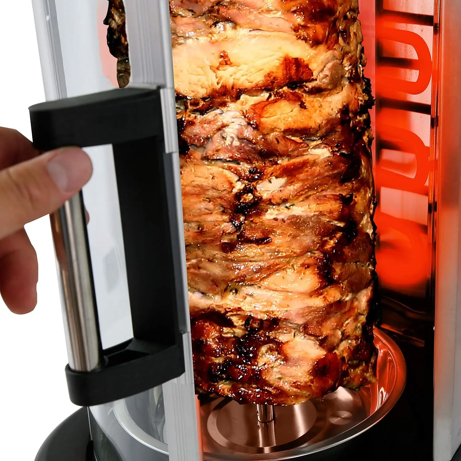Countertop Vertical Rotating Oven - Rotisserie Shawarma Machine, Kebob Machine, Stain & Heat Resistant Door & Energy E 2