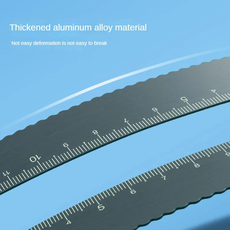M&G Metal Ruler Set Aluminum Alloy Student Exam Stationery Set 15cm Wavy Edge Ruler / Triangle / Protractor drafting set mathematical rulers set drawing tool set