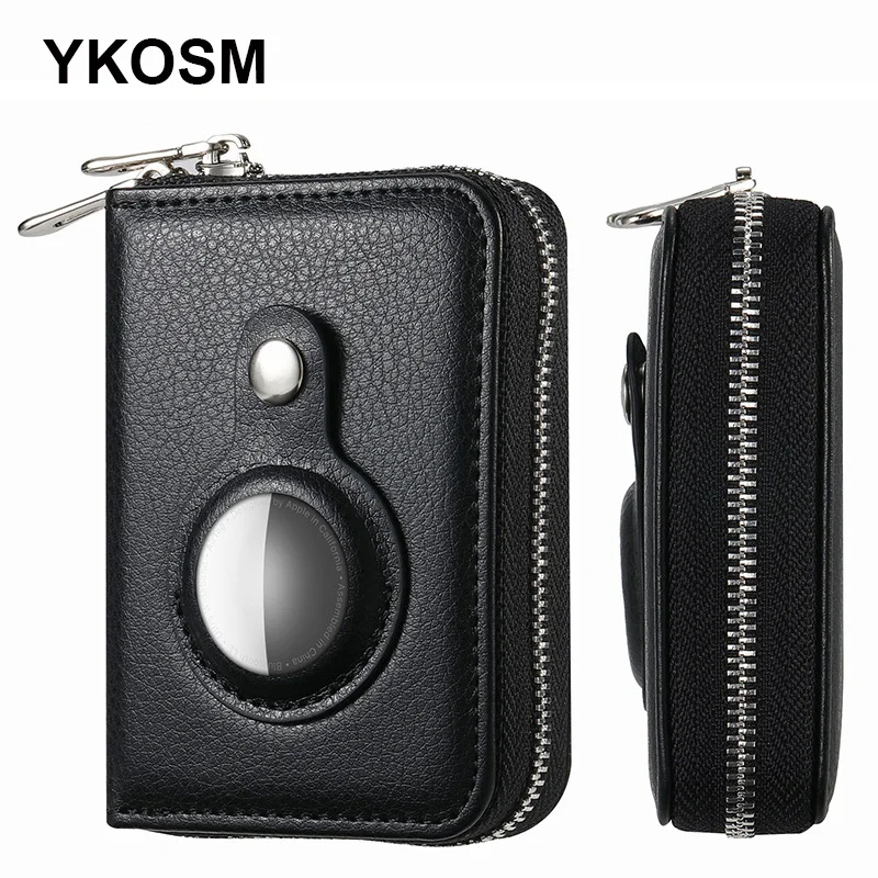 Mens Womens Leather Wallet ID Credit Card Holder Zipper Purse RFID Blocking