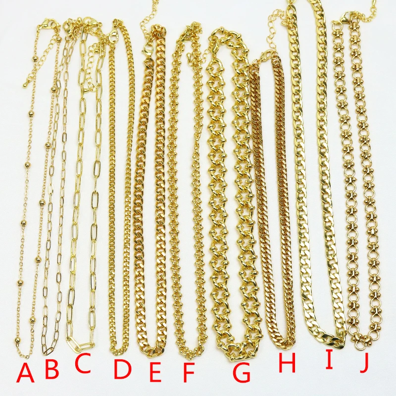3 Pieces Solo Link Chain Necklace 18k Plated With Lobsters 3cm Extention Chain Necklace Jewelry Accessories 80128