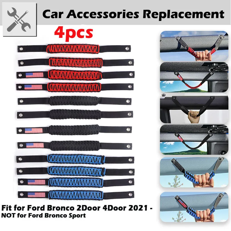 

Rhyming 2pcs 4pcs Car Roll Bar Grab Handles Grip Handle Interior Accessories Fit For Ford Bronco 2020 2021 2022 2 Or 4 Doors