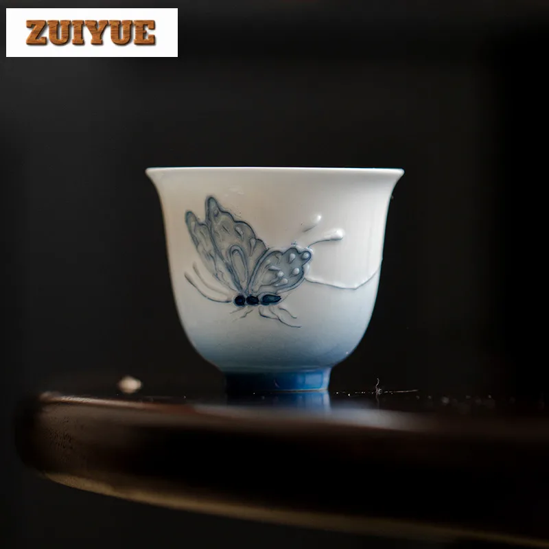 2 قطعة/الوحدة التدرج المنحدر رسمت باليد فراشة فنجا...