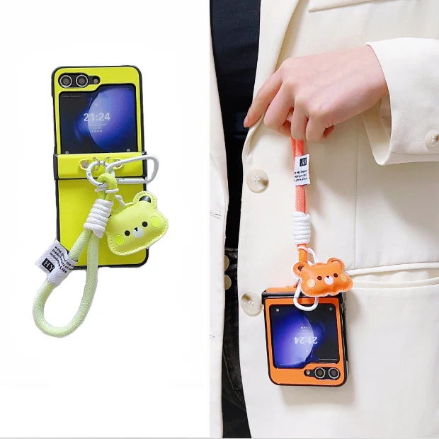 Custodia Per Cordino Simpatico Cartone Animato Per Samsung Galaxy Z Flip 3 Zflip3 Zflip4 Zflip5 Cover Per Telefono Z Flip 4 Z Flip 5 Flip5 Flip4 Cintu