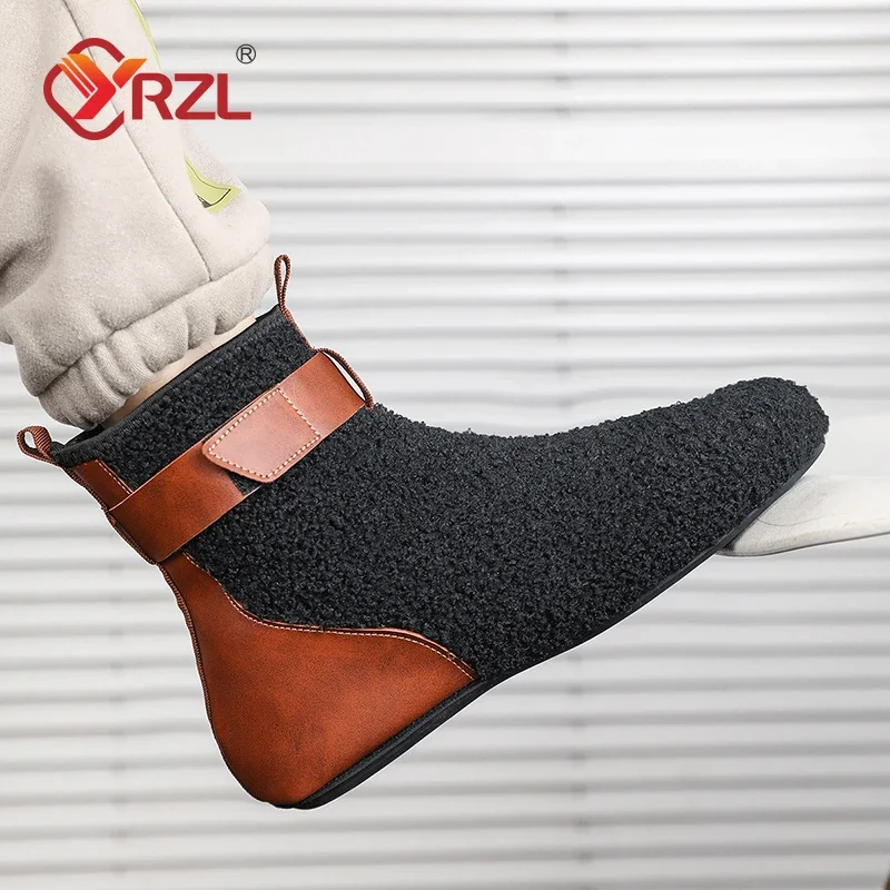 YRZL Men Shoes Winter Male Boots Men's Warm Slipper Flats Soft Non-slip Man Casual Shoes Comfortable Home Indoor Slippers Men — view 5