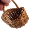 4 Pcs Mini Woven Basket Set Rattan Baskets Storage Bins Tiny Flower Arrangement Holder Small Container Home Storage ganization 6