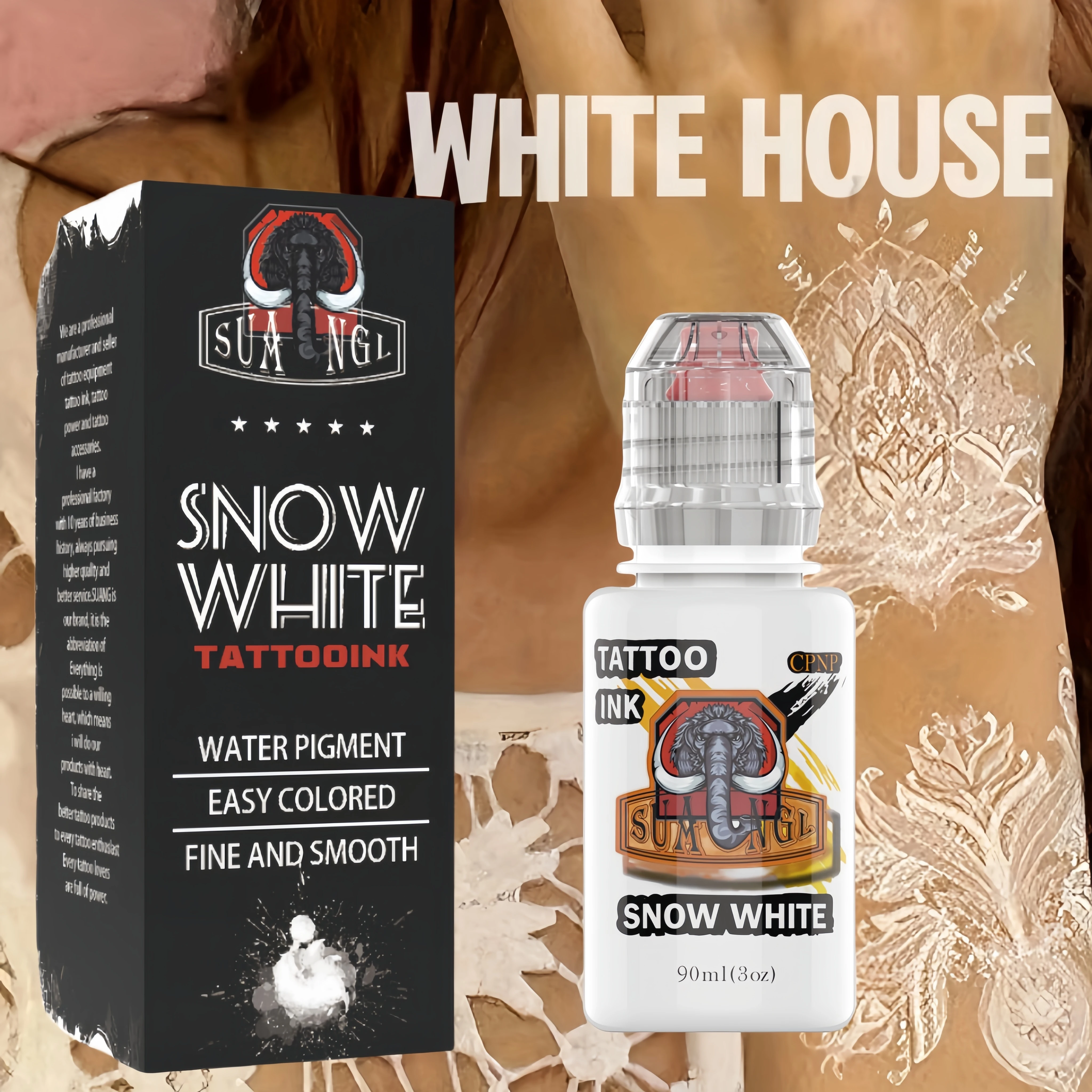 SA White Tattoo Ink professional high pigment content bold color tone skin safe