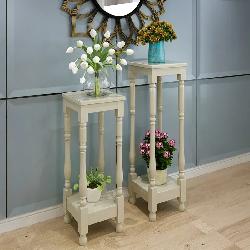Simple Flower Stand Modern Solid Wood Plants Rack Multi-layer Balcony Shelf European Fish Tank Rack Decorative Plant Holder