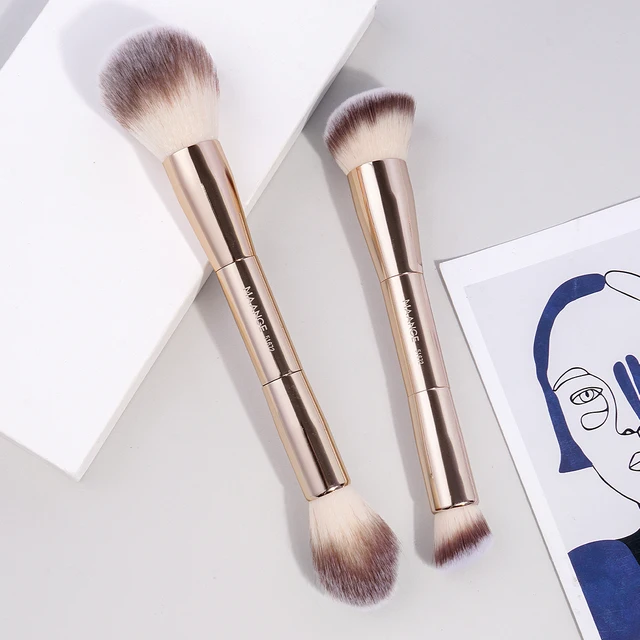 MAANGE Double Head Makeup Brushes 2 In 1 Foundation Brush Concealer Highlighter Powder Blush Brush Beauty Tools for Travel