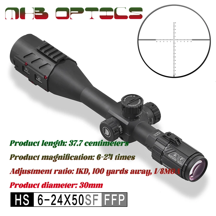 

Винтовочный прицел HS 6-24X50SF FFP с высокой сейсмической конструкцией, ультрапрозрачный объектив диаметром 30 мм с сильной сейсмической устойчивостью